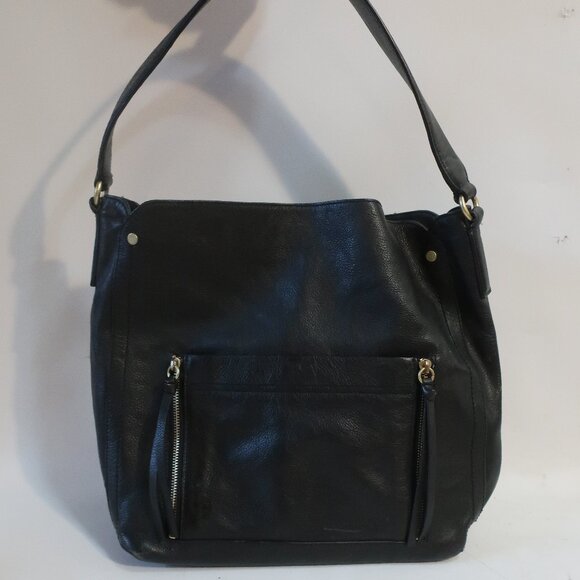 Womens Cole Haan Black Pebbled Leather Hobo Handbag - Picture 1 of 16